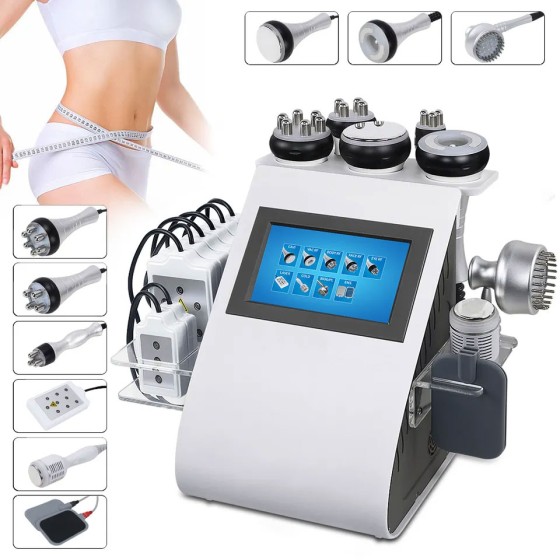 Hot 40khz 9 in 1 Ultrasonic RF Cavitation Vacuum Massage Rf Fast Slimming Machine Professional Fat Removal EMS Laserlipo Pads